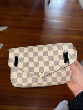 Checked Canvas Crossbody Bag